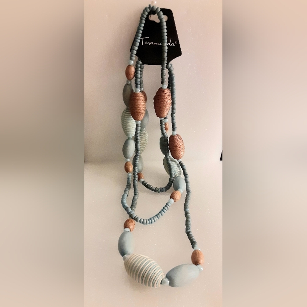 Tarzana Blue and Bronze Fabric and Bead Necklaces. 3 for $20 NWT